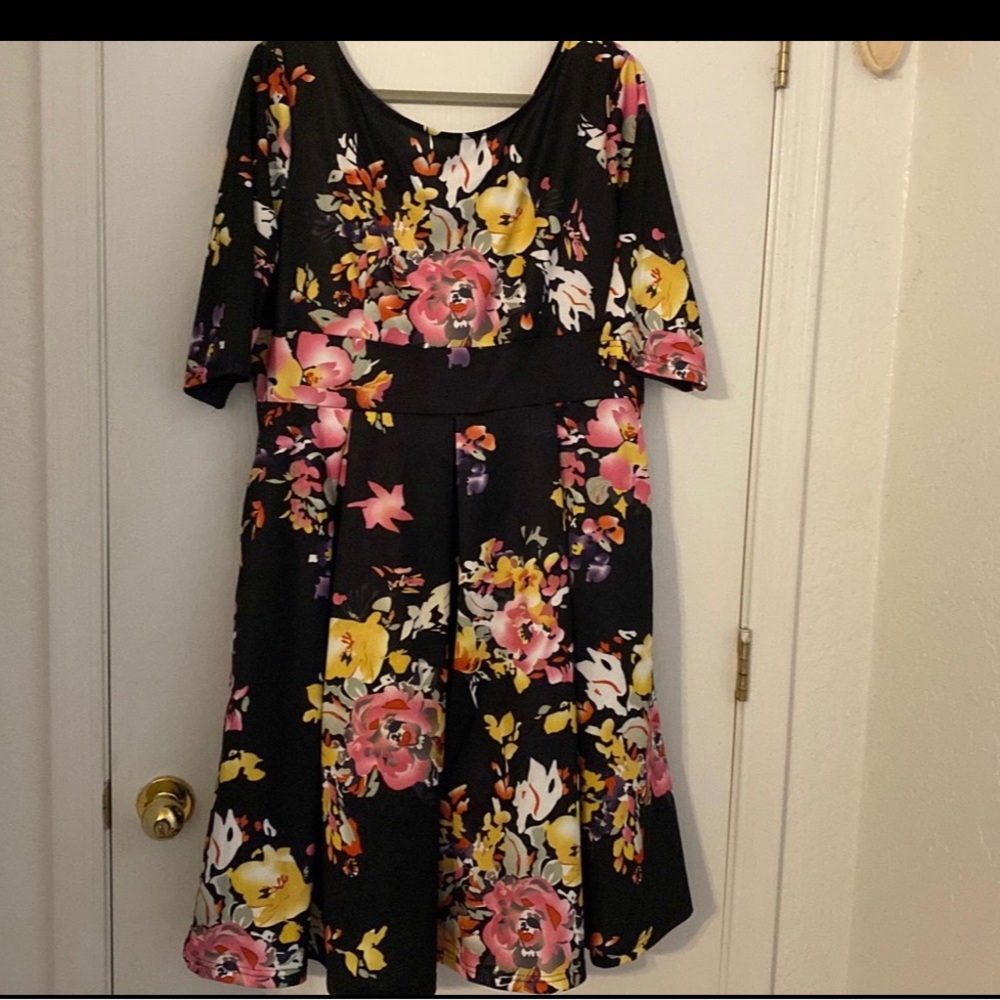 Black floral dress. Used once